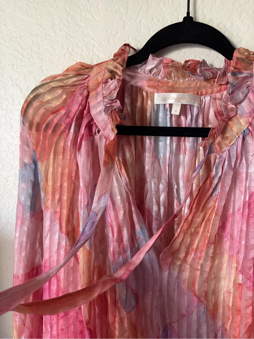 SET of loveshackfancy silk Willow top and Alex midi skirt size small - Picture 3 of 16